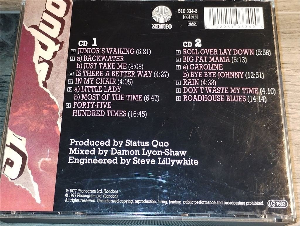 Status Quo – Live [2 CD], Ophalen of Verzenden, Zo goed als nieuw, Poprock
