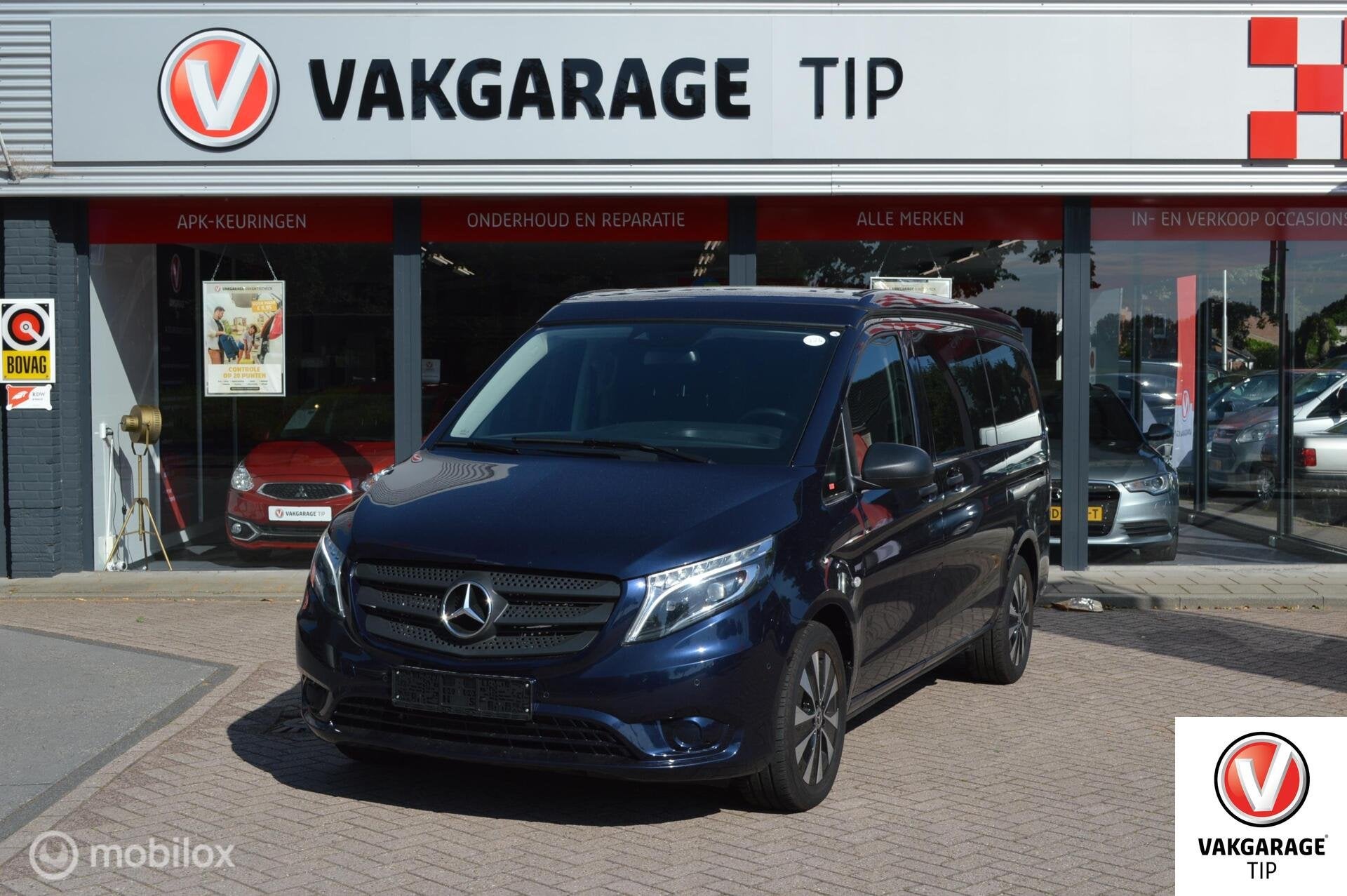 Mercedes V-klasse V220 MARCO POLO /DUB. SCHUIFD/AUT. 9, Gebruikt, Blauw, 163 pk, Parkeerassistent