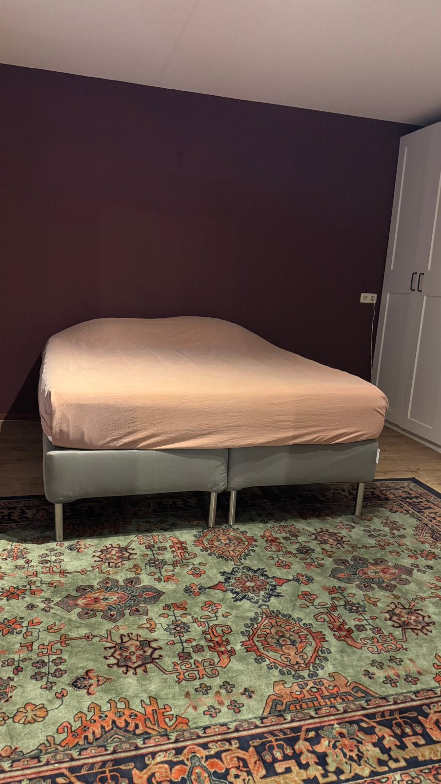 Compleet bed 160x200 | Emma matras + IKEA ESPEVÄR onderstel, Ophalen, Tweepersoons, Zo goed als nieuw, Grijs