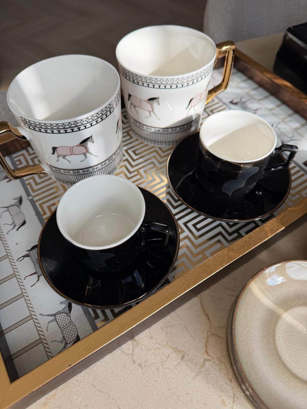 Nieuwe Koffiekopjes, Mokken & Dienblad Set, Ophalen, Overige materialen, Overige merken, Nieuw