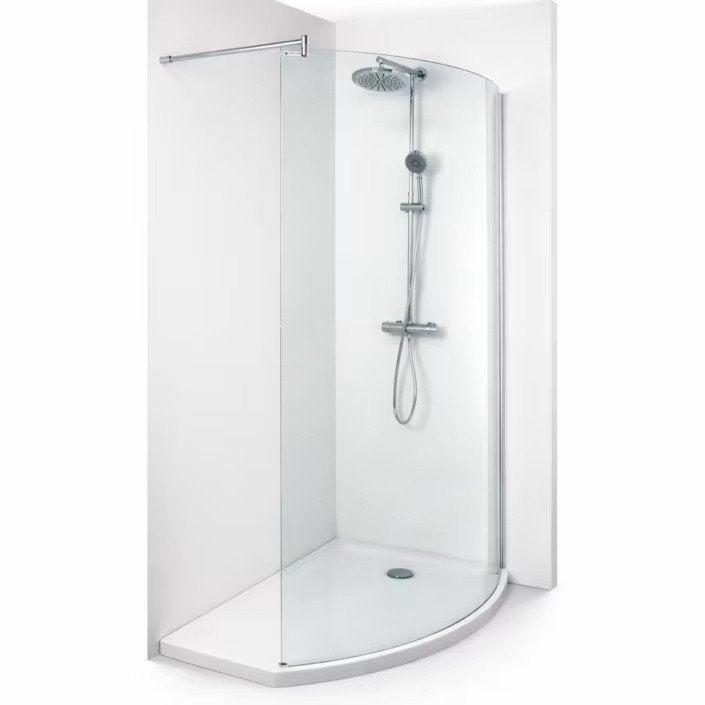 allibert wing gebogen walk-in douche rechts model 210-140cm, Ophalen of Verzenden, Nieuw, Glas, Douche