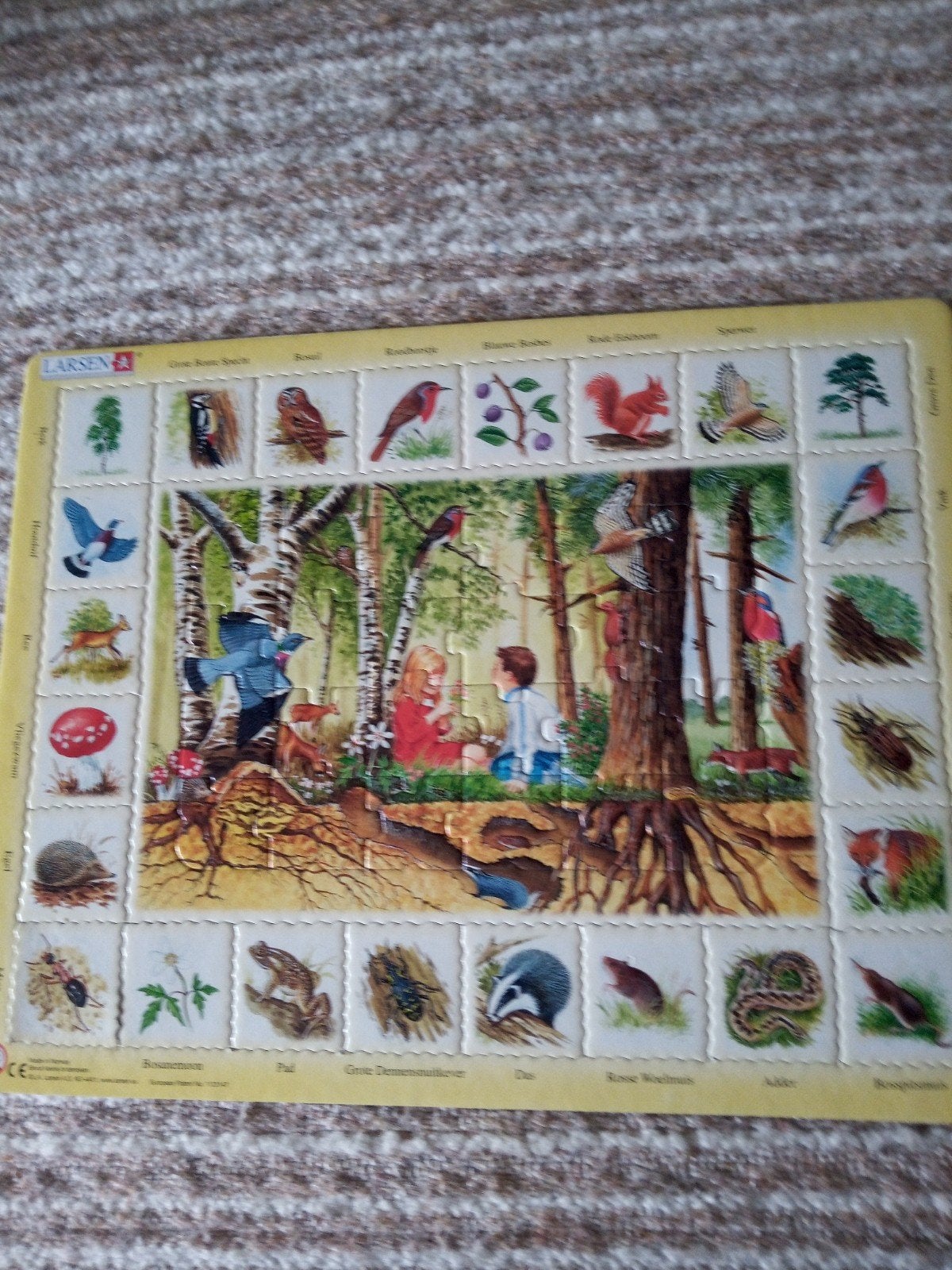 Larsen Puzzel Bosdieren en Planten - Nieuwstaat, Ophalen of Verzenden, 10 tot 50 stukjes, Nieuw, 4 tot 6 jaar