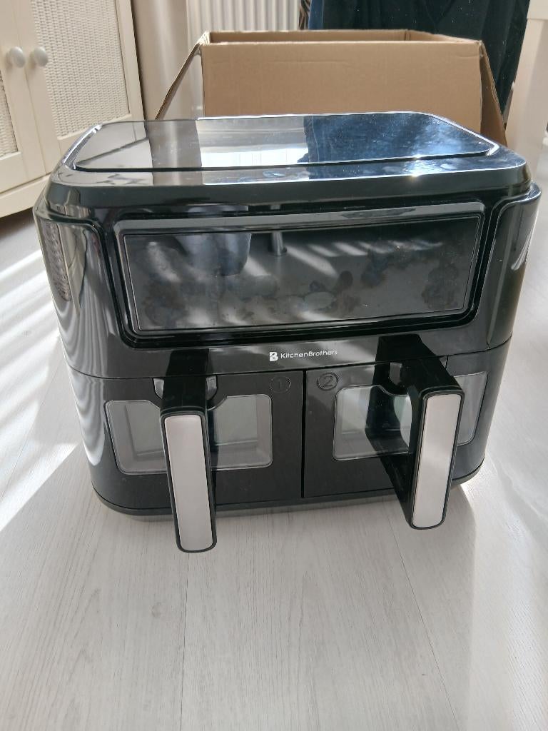 KitchenBrothers Dubbele Airfryer 9 L ZGAN, Ophalen, Zo goed als nieuw, Airfryer, 1500 gram of meer