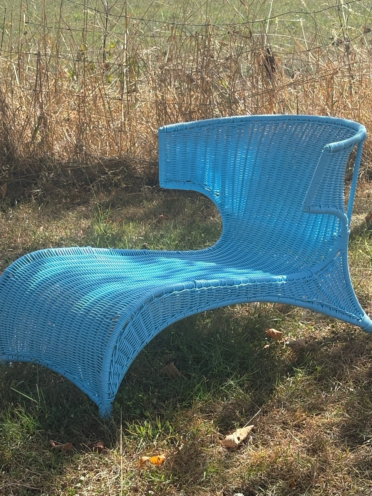 Designstoel PS Sävö, Monika Mulder voor Ikea, 2001, blauw, Ophalen, Zo goed als nieuw, Rotan, Stapelbaar