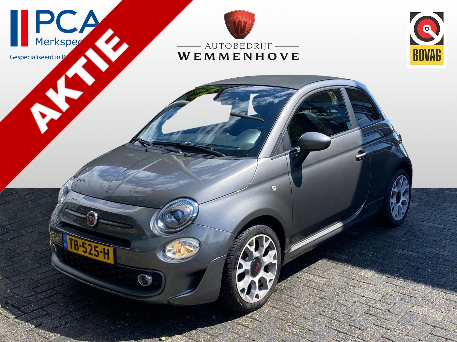 Fiat 500C 0.9 TwinAir Turbo Sport Cabriolet/Alu wielen/Sport, Gebruikt, Origineel Nederlands, Bedrijf, 26 km/l