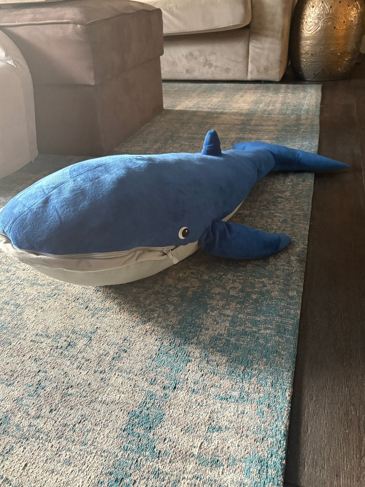Grote blauwe walvis knuffel van IKEA (BLÅHAJ), Ophalen, Overige typen, Blauw, Zo goed als nieuw