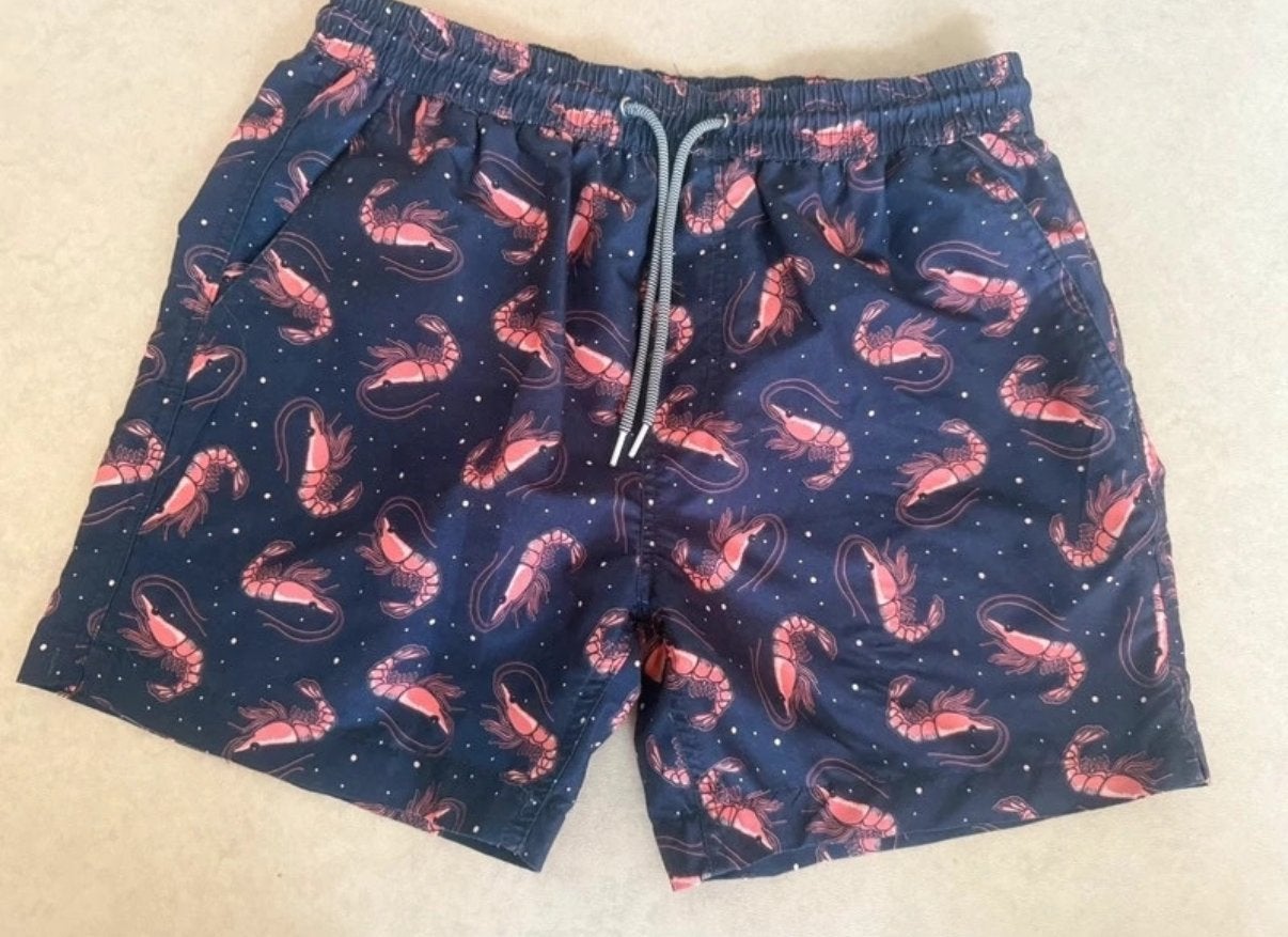 Treadbare zwembroek met kreeftenprint, maat M, Kleding | Heren, Ophalen of Verzenden, Maat 48/50 (M), Blauw, Zwemshort