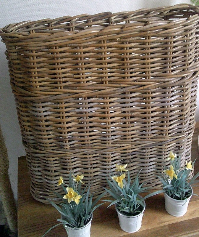 Riviera Maison Grote Smalle rotan vensterbank mand 54cm, Huis en Inrichting, Ophalen, Gebruikt, Mand, Riet
