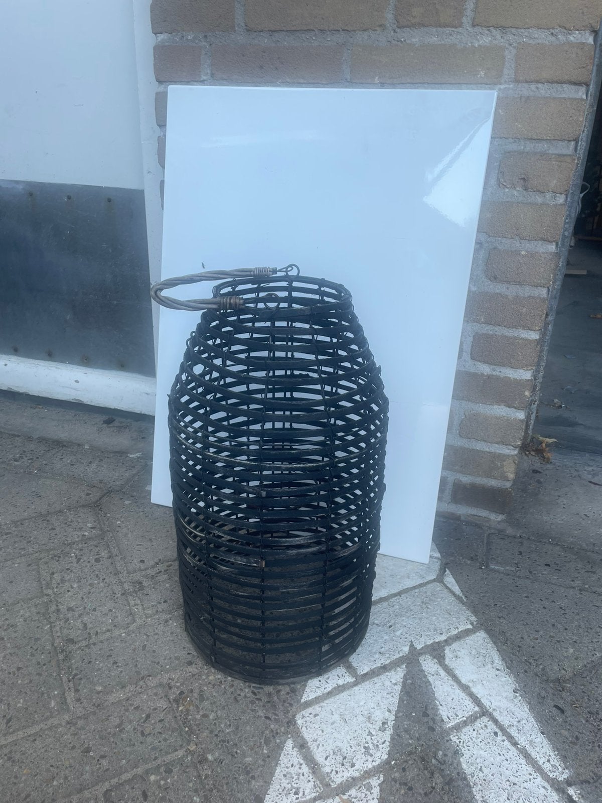 Rieten lamp, Tuin en Terras, Ophalen, Gebruikt