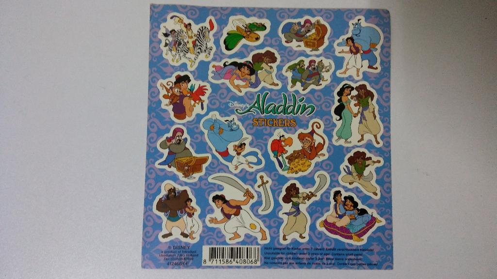 Alladin Jasmine Disney stickervel stickers set rovers geest, Verzamelen, Ophalen of Verzenden, Zo goed als nieuw, Strip of Tekenfilm