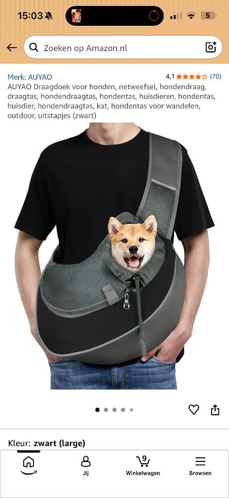 Hondendraagtas Sling Draagzak voor Kleine Hond, Overige merken, Ophalen of Verzenden, Nieuw, Draagtas/-zak