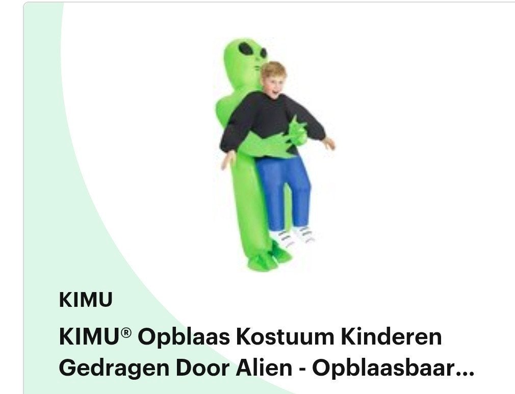 alien pak carnaval, Ophalen of Verzenden, Zo goed als nieuw, 158 t/m 164, Jongen of Meisje