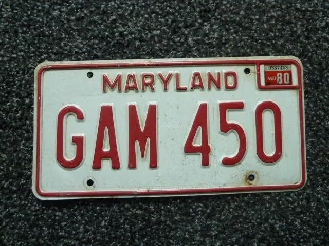 Kentekenplaat licenseplate Maryland 1980 USA, Verzenden, Gebruikt, Auto's