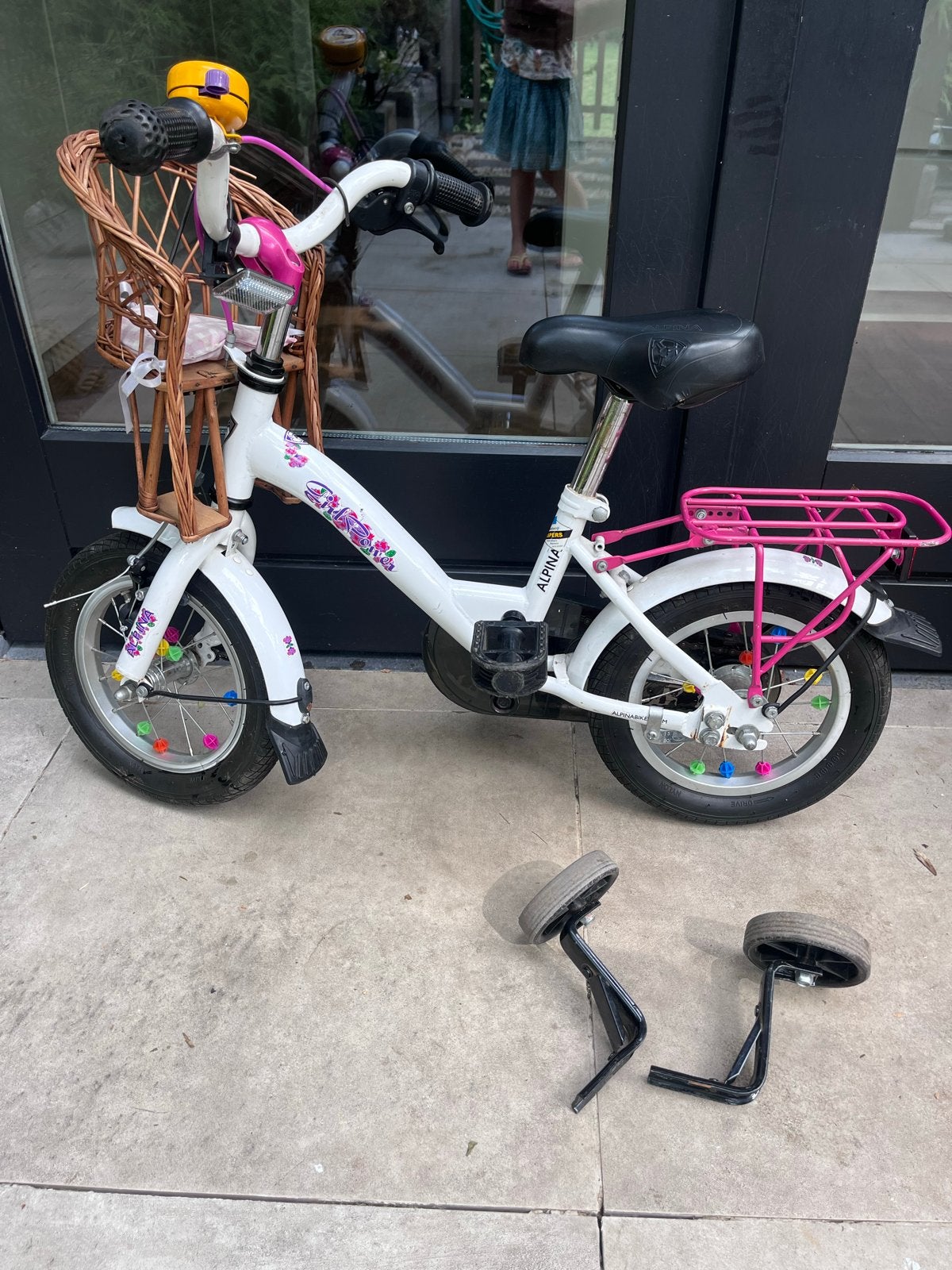 Alpina Girlpower Kinderfietsje 16 inch met zijwieltjes, Ophalen, Terugtraprem, Zijwieltjes, 16 tot 20 inch
