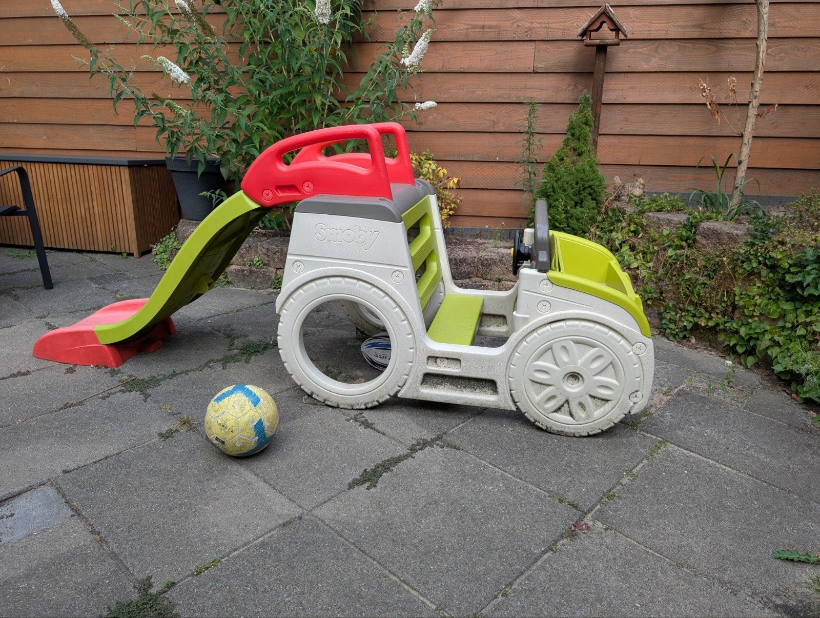 Smoby Speelauto met Glijbaan en Zandbak - Gebruikt, Ophalen, Gebruikt, Zandbak