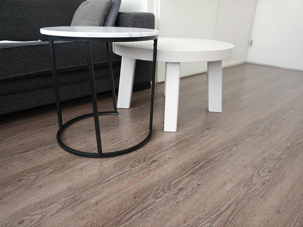 bijzettafel laptoptafel, Minder dan 55 cm, Metaal of Aluminium, Rond, Nieuw