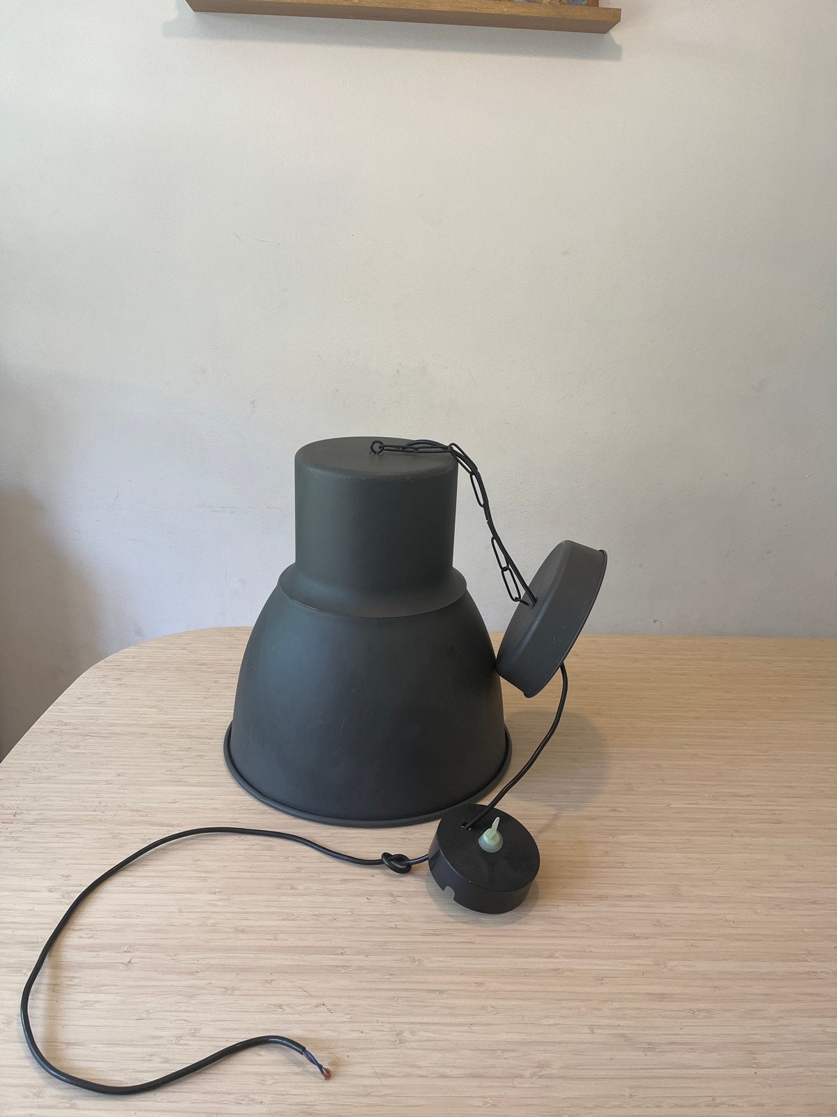 Donkergrijze industriële hanglamp, Ophalen, Gebruikt, Metaal, E27 (groot)