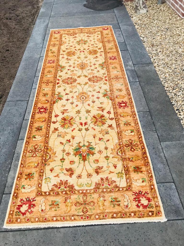 Mooi Ziegler tapijt loper handgeknoopt, 200 cm of meer, Zo goed als nieuw, Rechthoekig, 50 tot 100 cm