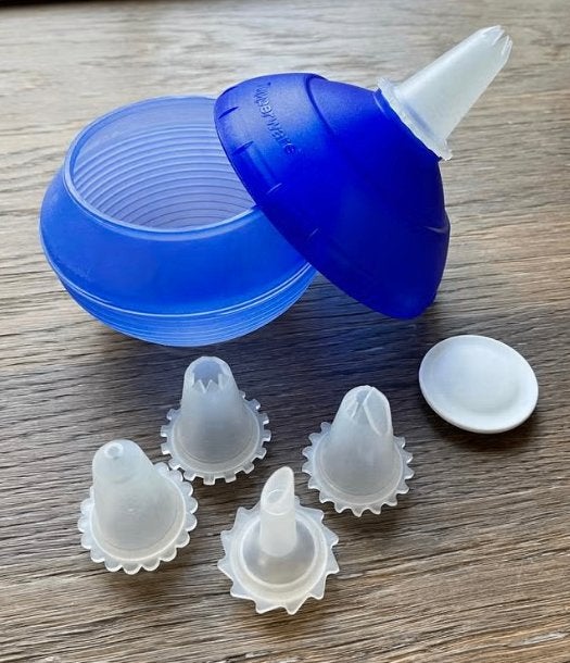 Tupperware Slagroomspuit Set met Diverse Spuitmondjes, Blauw, Met tuit/dop, Overige typen, Ophalen of Verzenden