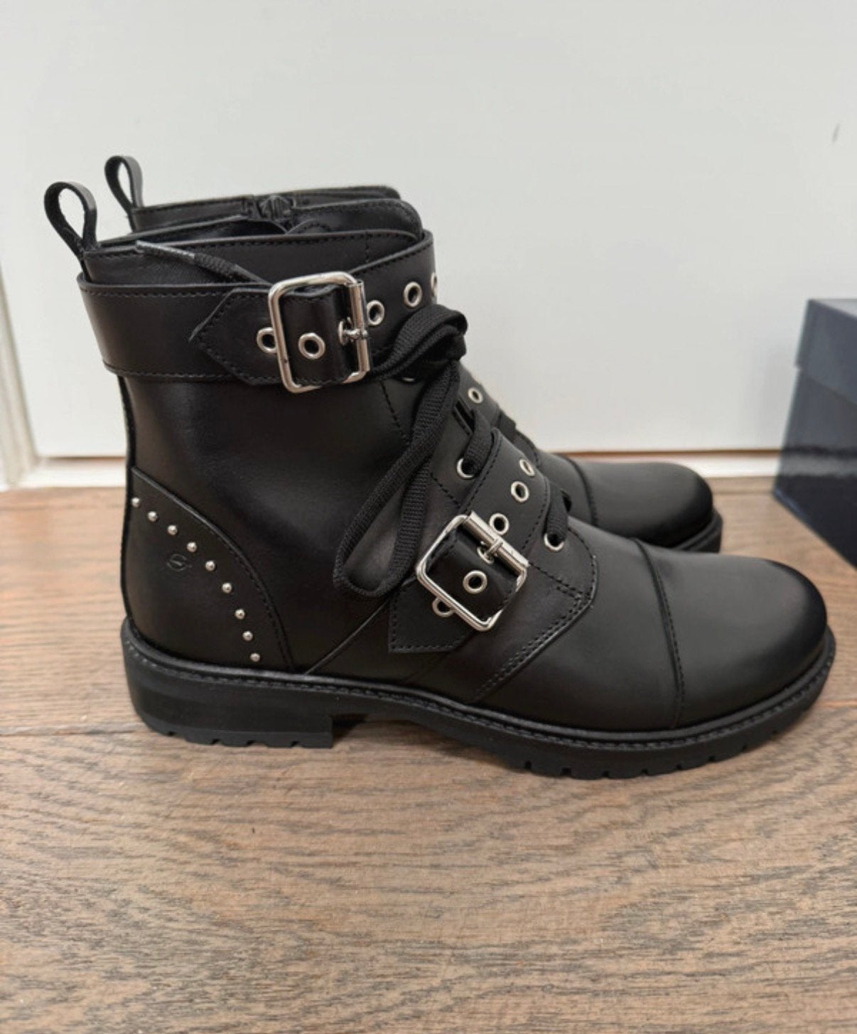 Nieuw: Gallucci Luxe Leren Biker Boots / Veterboots, mt 36!, Meisje, Nieuw, Ophalen of Verzenden, Laarzen