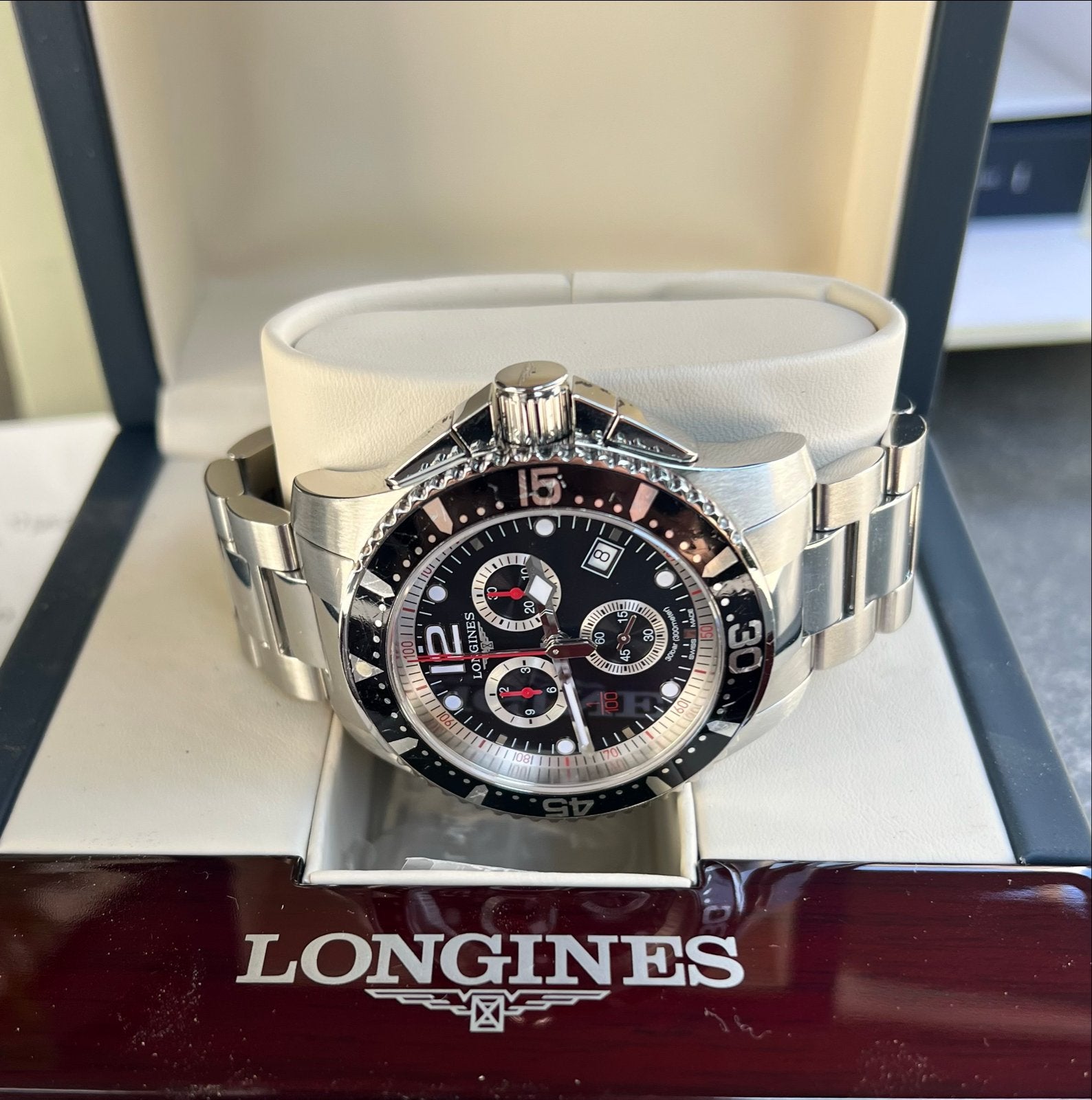 Longines HydroConquest Chronograaf 47,5 Herenhorloge, Overige merken, Staal, Staal, Polshorloge