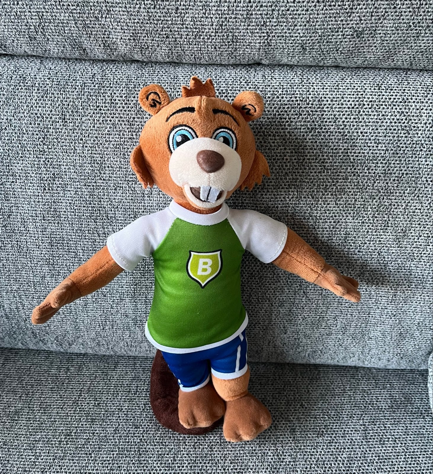 Leuke bever knuffel met sportkleding, Overige merken, Overige karakters, Overige typen, Ophalen of Verzenden