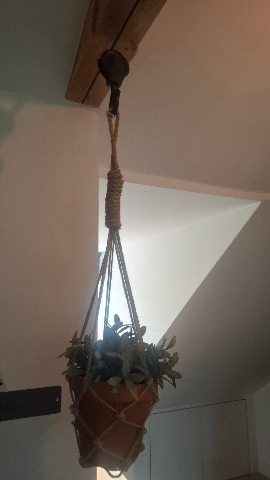 Industrieel ophangsysteem haak met plantenhanger, Gebruikt, Ophalen of Verzenden, Metaal, Bruin