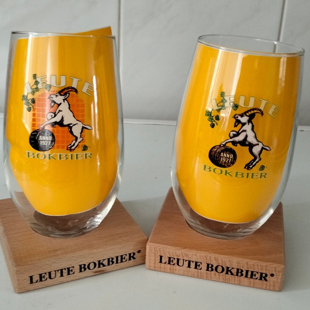 2 Leute Bokdier op Houten standaard, Ophalen of Verzenden, Nieuw, Glas of Glazen, Overige merken