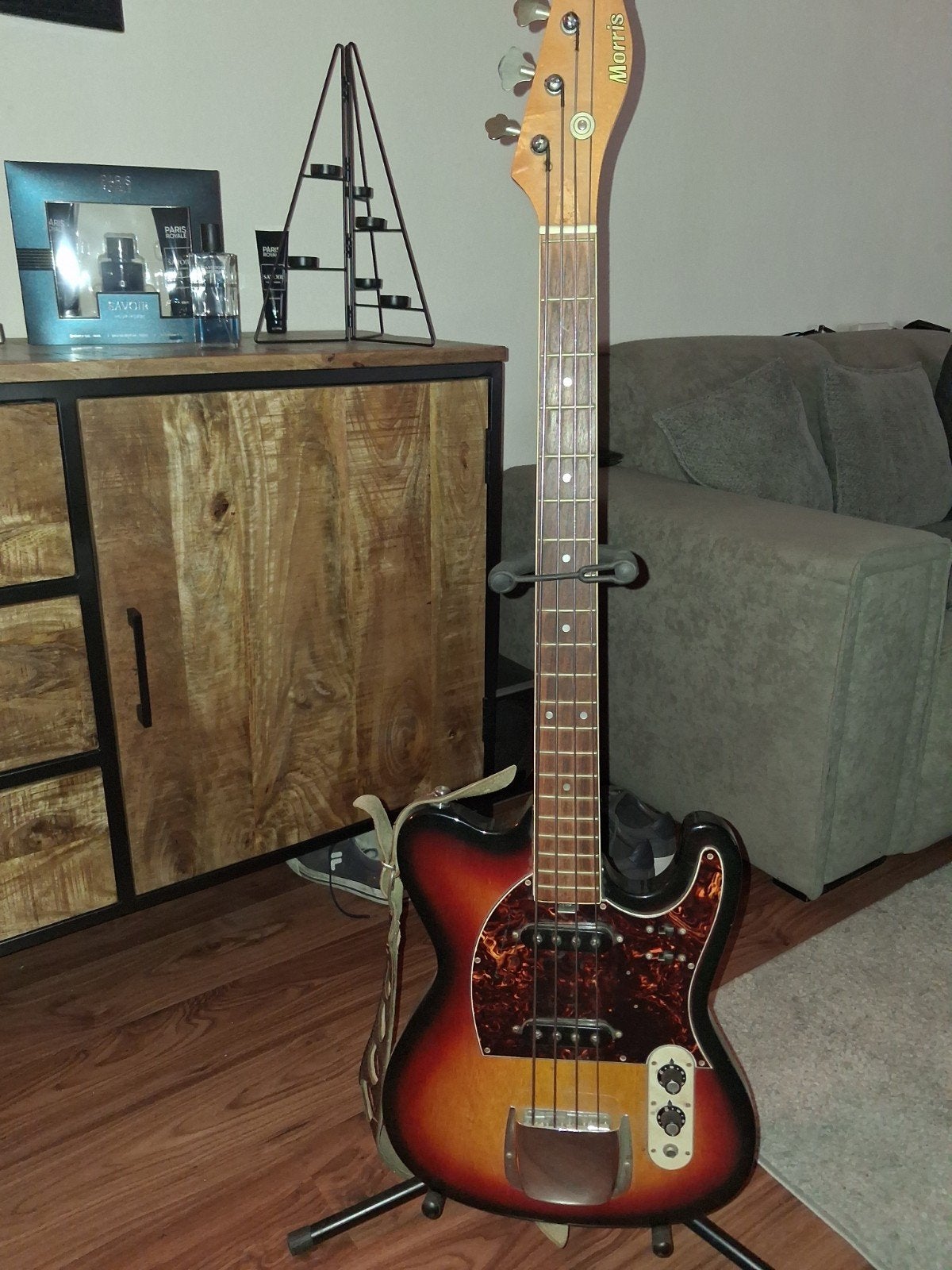 Morris basgitaar - Vintage look, Ophalen, Gebruikt, Elektrisch, 6-snarig