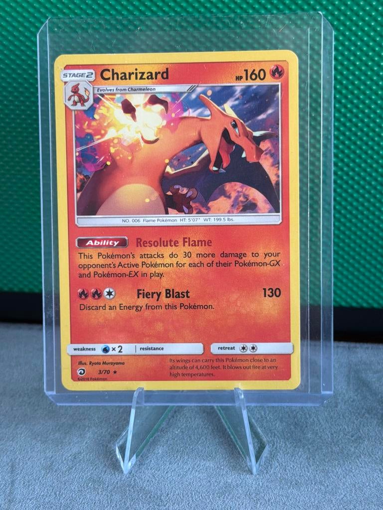 Charizard Pokémon Kaart 3/70  - Detective Pikachu, Ophalen of Verzenden, Zo goed als nieuw, Losse kaart