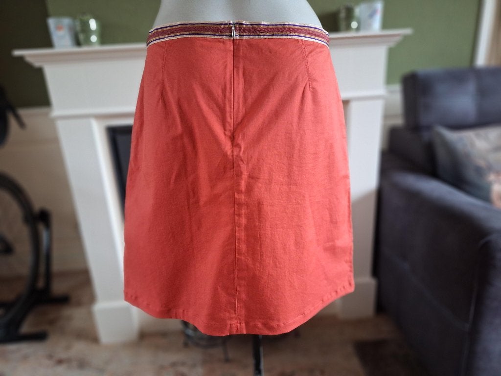 Maliparmi koraal oranje rok IT 44 NL 40, Kleding | Dames, Maat 38/40 (M), Verzenden, Oranje, Zo goed als nieuw