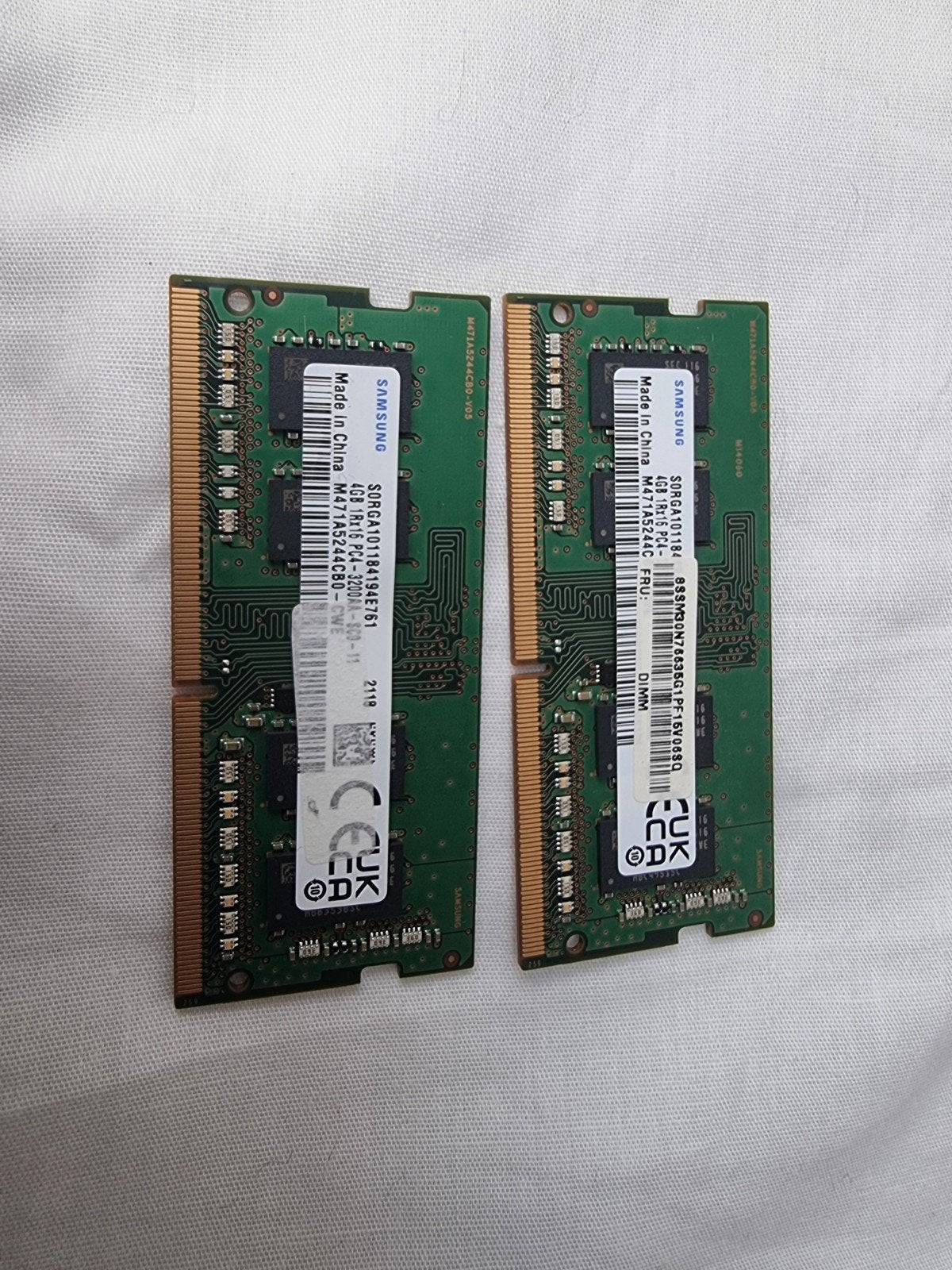 2x Samsung 4GB SODIMM DDR4 RAM Geheugenmodules (8GB Totaal), Gebruikt, DDR4, 8 GB, Ophalen of Verzenden