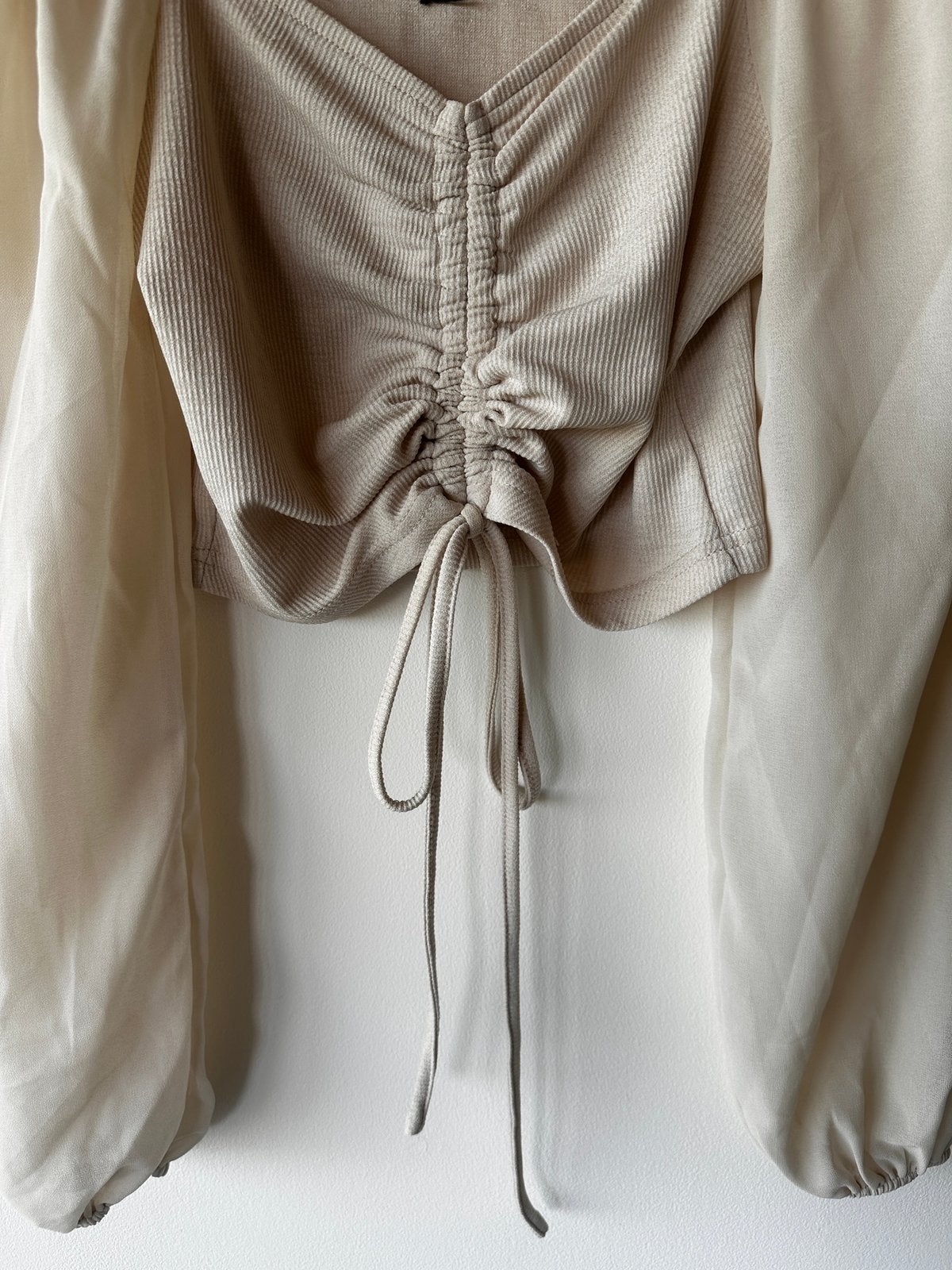 Top lange mouwen Shein, Kleding | Dames, Blouses en Tunieken, Ophalen of Verzenden, Gedragen, Maat 36 (S), Beige