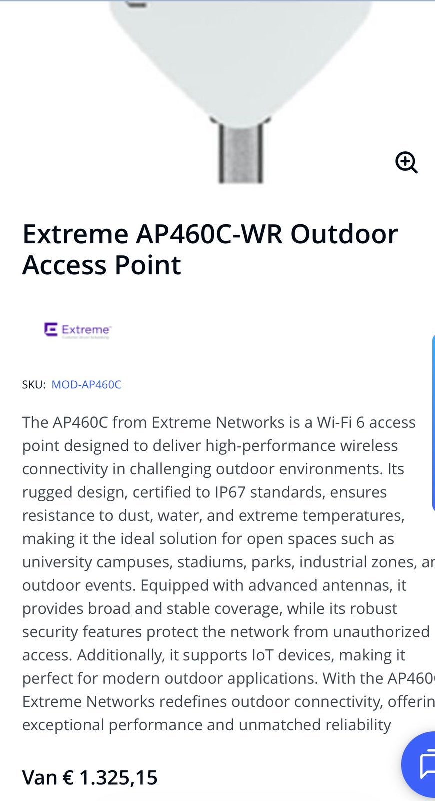 Extreme outdoor accespoint ap460-wr, Ophalen of Verzenden, Nieuw