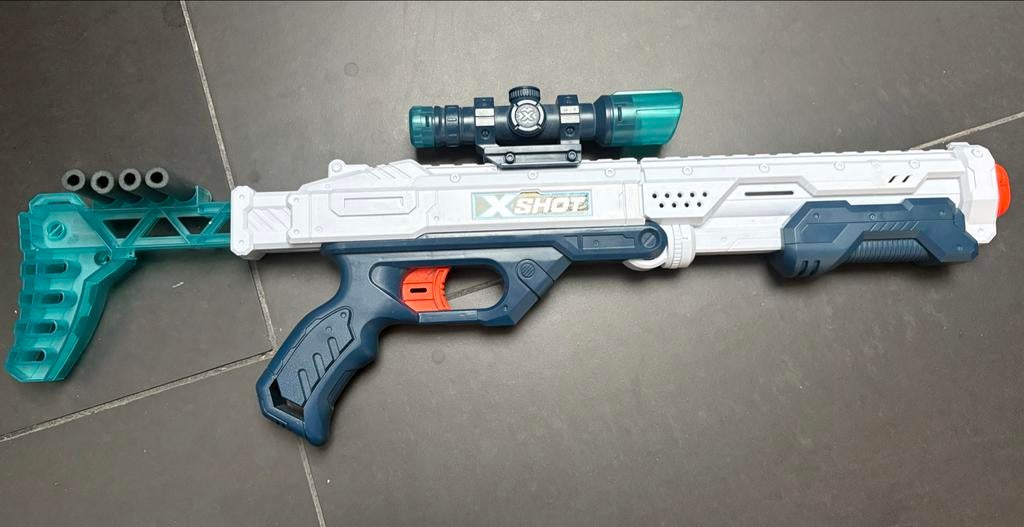 X-Shot Zuru Sniper Rifle + Scope + 5 pijltjes, Ophalen, Zo goed als nieuw