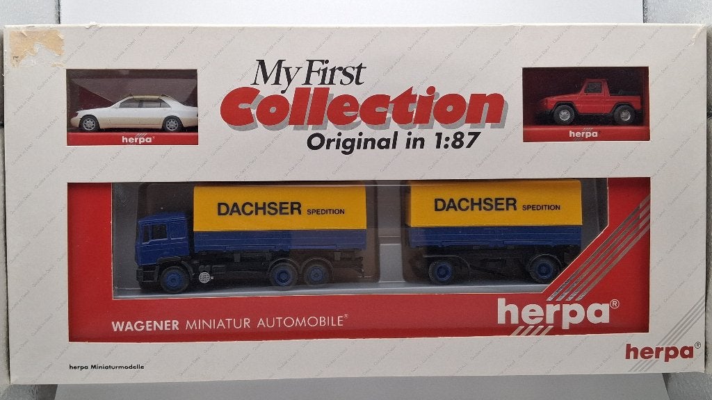 Herpa MAN Dachser & Mercedes Benz My First Collection, Hobby en Vrije tijd, Verzenden, Zo goed als nieuw, Bus of Vrachtwagen, Herpa