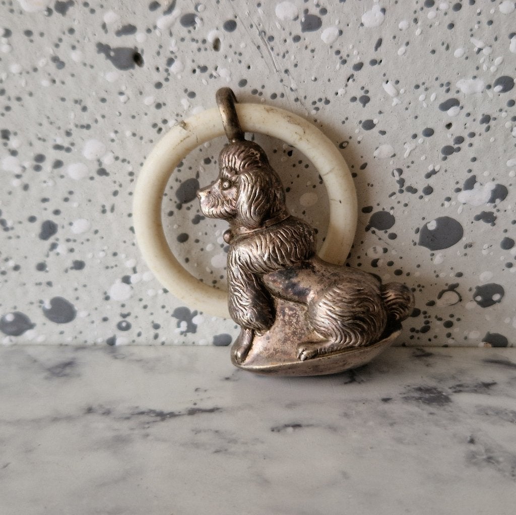 Baby rammelaar  met bijtring poedel, Ophalen of Verzenden