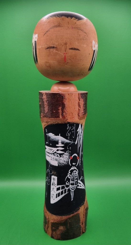 Vintage Maki Kokeshi, Hout, Ophalen of Verzenden, 29 cm, Geschilderd