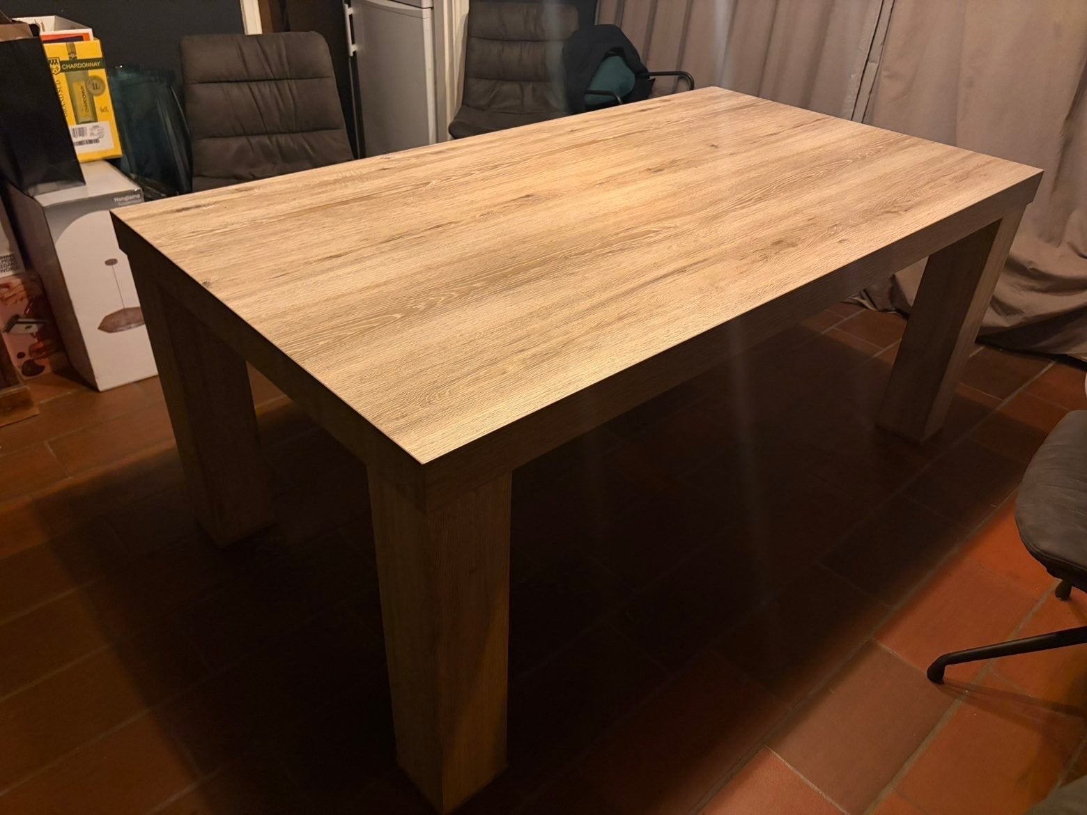 Robuuste houten eettafel - Ideaal voor gezellige diners, Ophalen, Gebruikt, 50 tot 100 cm, 150 tot 200 cm