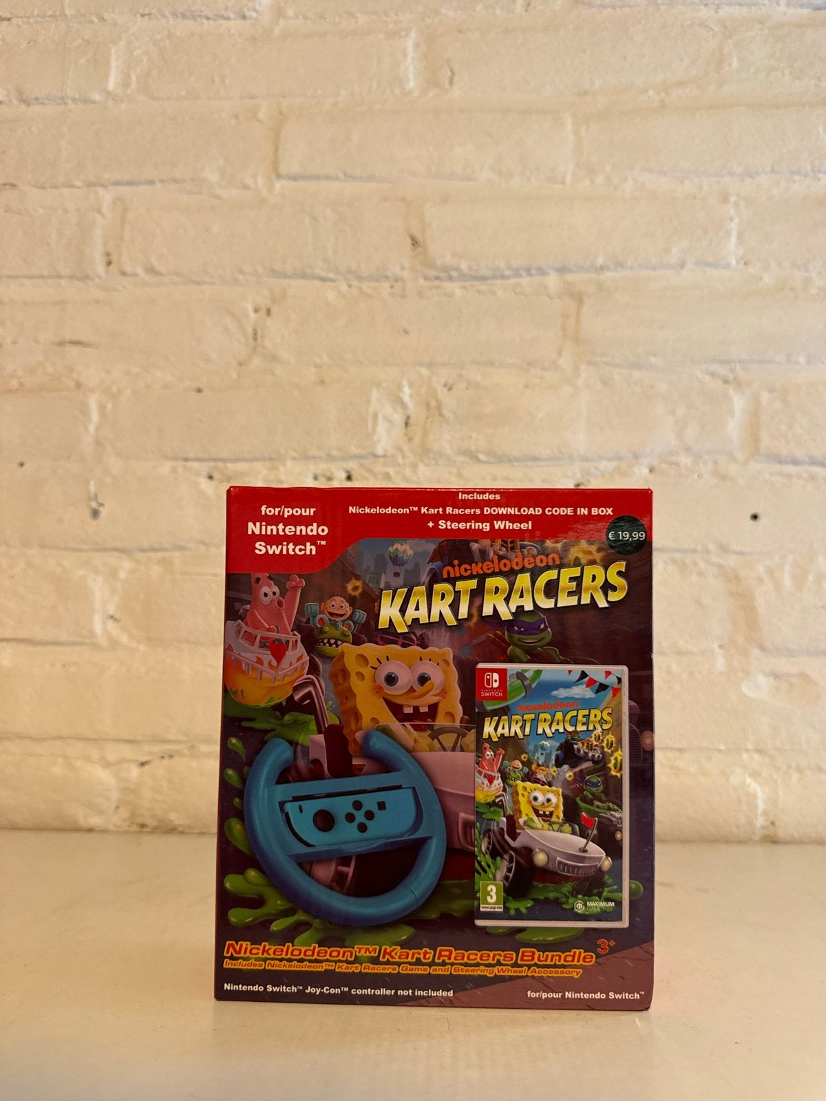 Nickelodeon Kart Racers Bundle Nintendo Switch + Stuur, Spelcomputers en Games, Games | Nintendo Switch, Racen en Vliegen, Nieuw