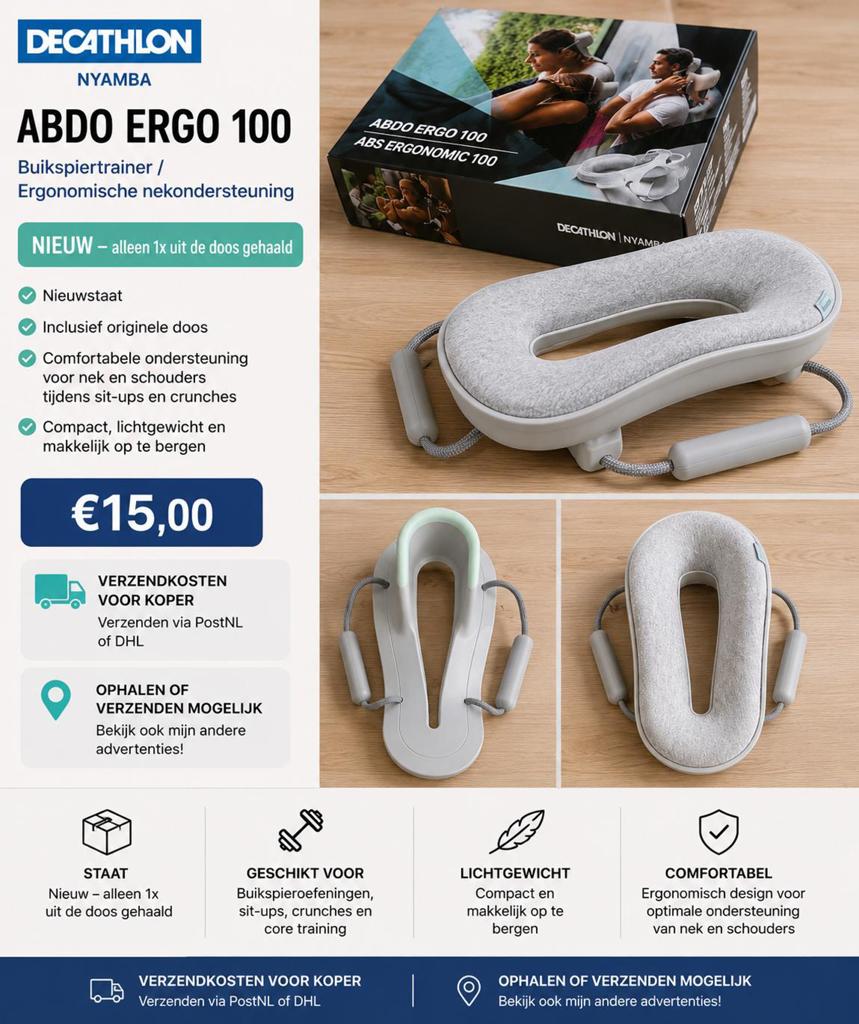 Decathlon Nyamba Abdo Ergo 100 Buikspiertrainer, Ophalen of Verzenden, Nieuw, Buik, Overige typen