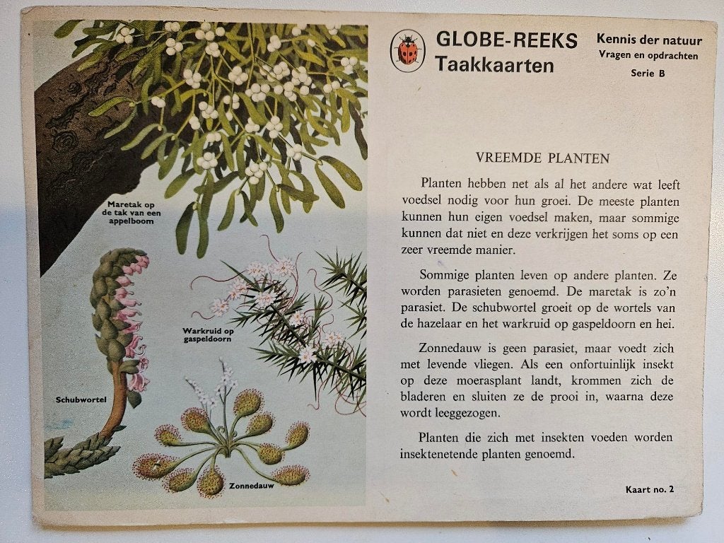 Globe-reeks taakkaarten (48 stuks) serie B, retro, Ophalen of Verzenden