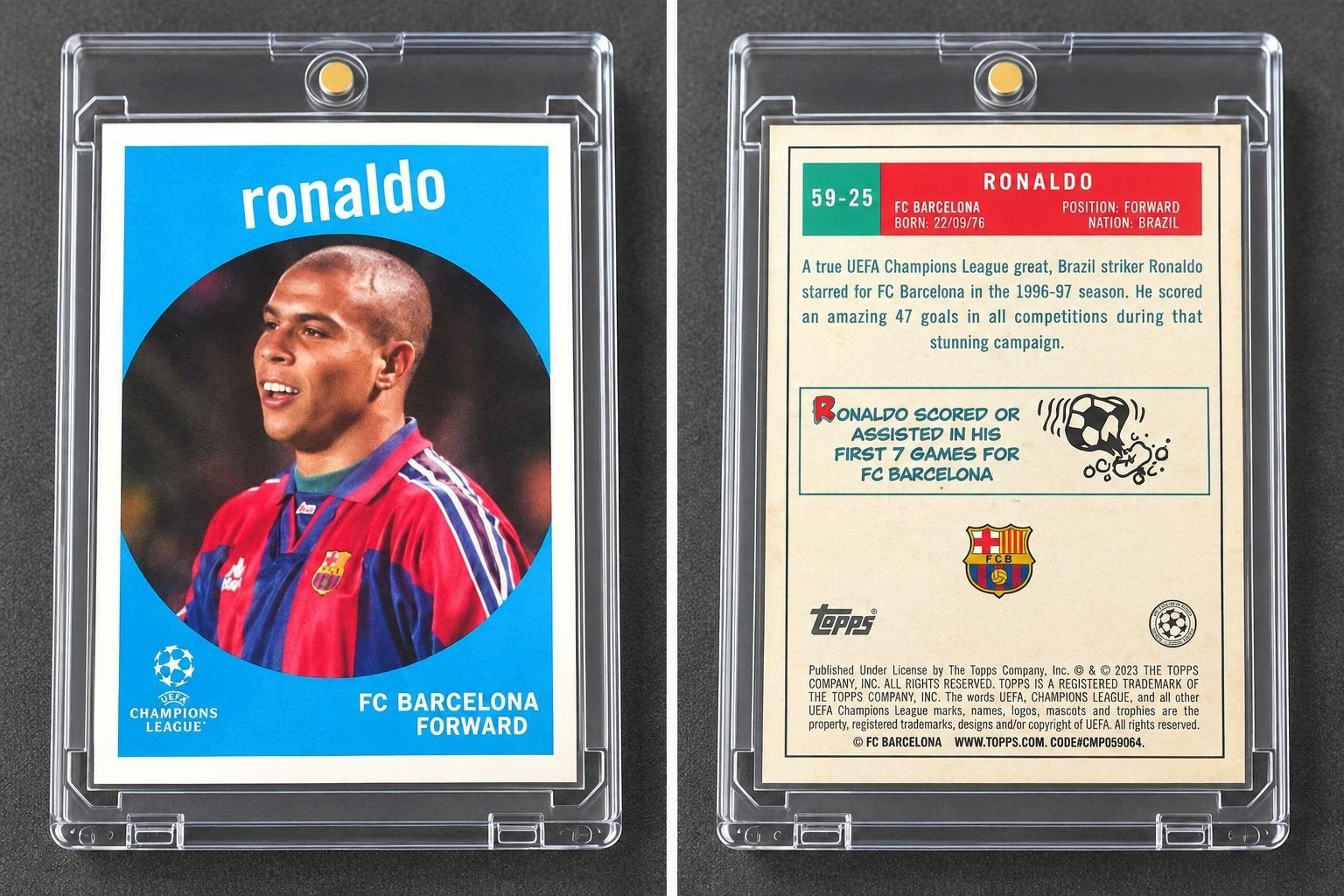 Ronaldo Topps champions league 59-25, Ophalen of Verzenden, Zo goed als nieuw, Plaatje