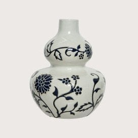 Vaas van Pot&Vaas wit/blauw D27 H32, Ophalen, Blauw