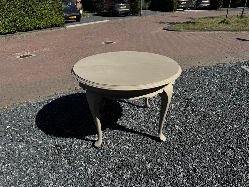 Ronde uitschuifbare eettafel - Landelijke stijl, Huis en Inrichting, Gebruikt, 100 tot 150 cm, Rond, Ophalen of Verzenden