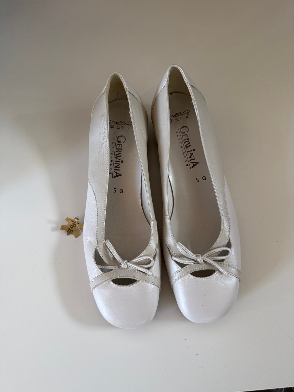 Gervina Leren Ballerina's Maat 38 Nieuw, Ophalen of Verzenden, Nieuw, Wit, Ballerina's