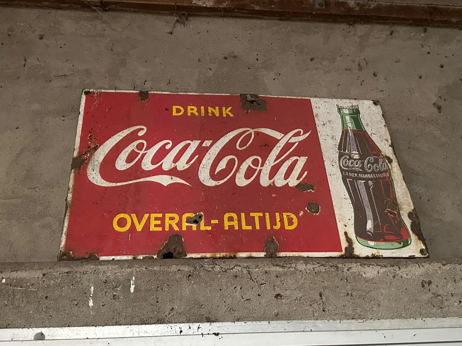 Coca Cola emaille Vintage, Verzamelen, Ophalen of Verzenden, Zo goed als nieuw, Reclamebord