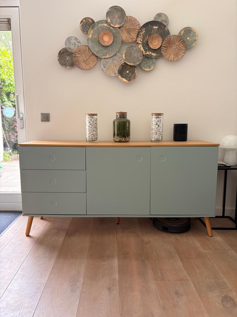 Stijlvol Scandinavisch dressoir met lades en deuren, Huis en Inrichting, Kasten | Dressoirs, Ophalen, 150 tot 200 cm, Scandinavisch