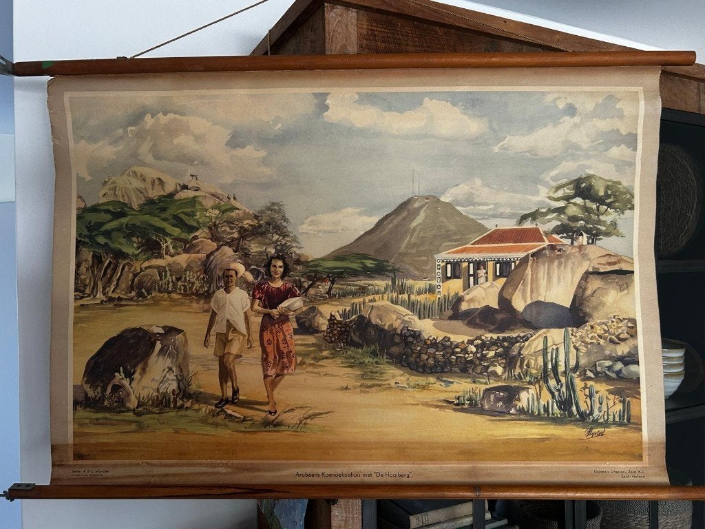 Arubaans landschap met de 'Hooiberg', Ophalen of Verzenden, Aardrijkskunde