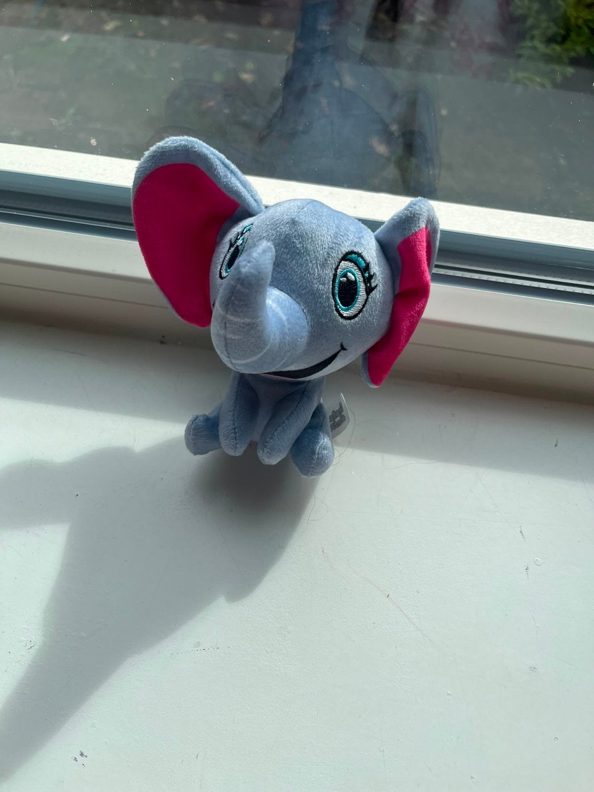 Leuke grijze olifant knuffel met roze oren, Overige merken, Overige karakters, Grijs, Ophalen of Verzenden